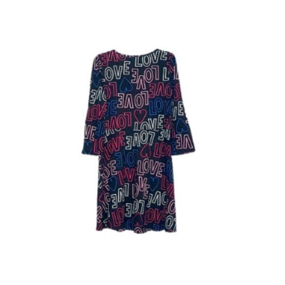 #K15 Bella & Birdie Girl’s Printed Long Sleeve “Love” Printed Dress - Picture 2 of 3